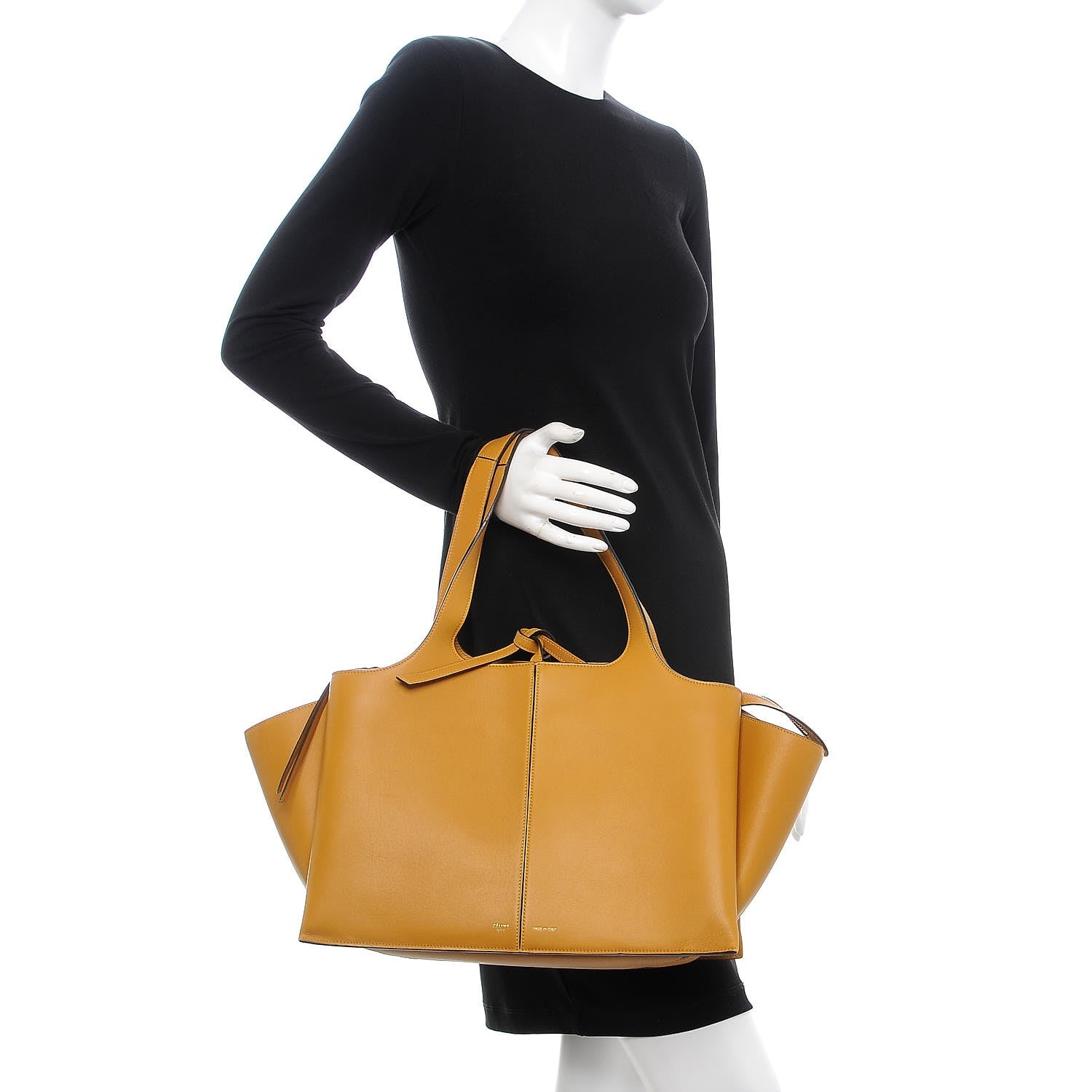 Celine Natural Calfskin Medium Tri-Fold Bag Daffodil 2 of 10