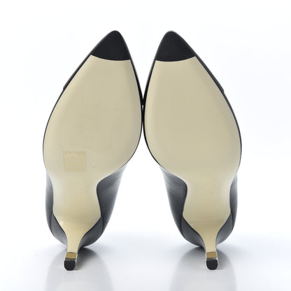 Chanel Lambskin Cap Toe CC Pumps 42 Black 5 of 10