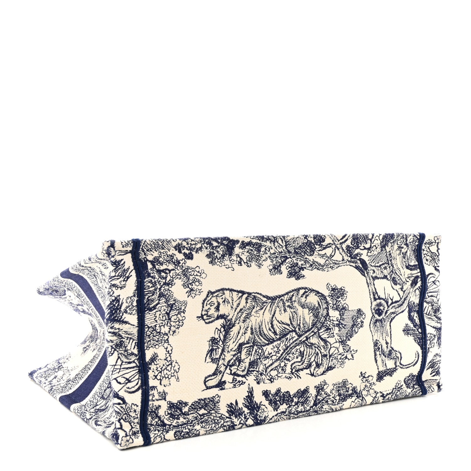 Christian Dior Canvas Embroidered Medium Dioriviera Toile De Jouy Book Tote Blue 4 of 17