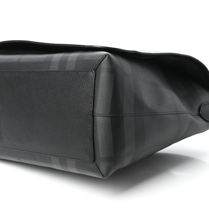 Burberry Smoked Check Logo Graphic Burleigh Messenger Bag Black 8 of 8