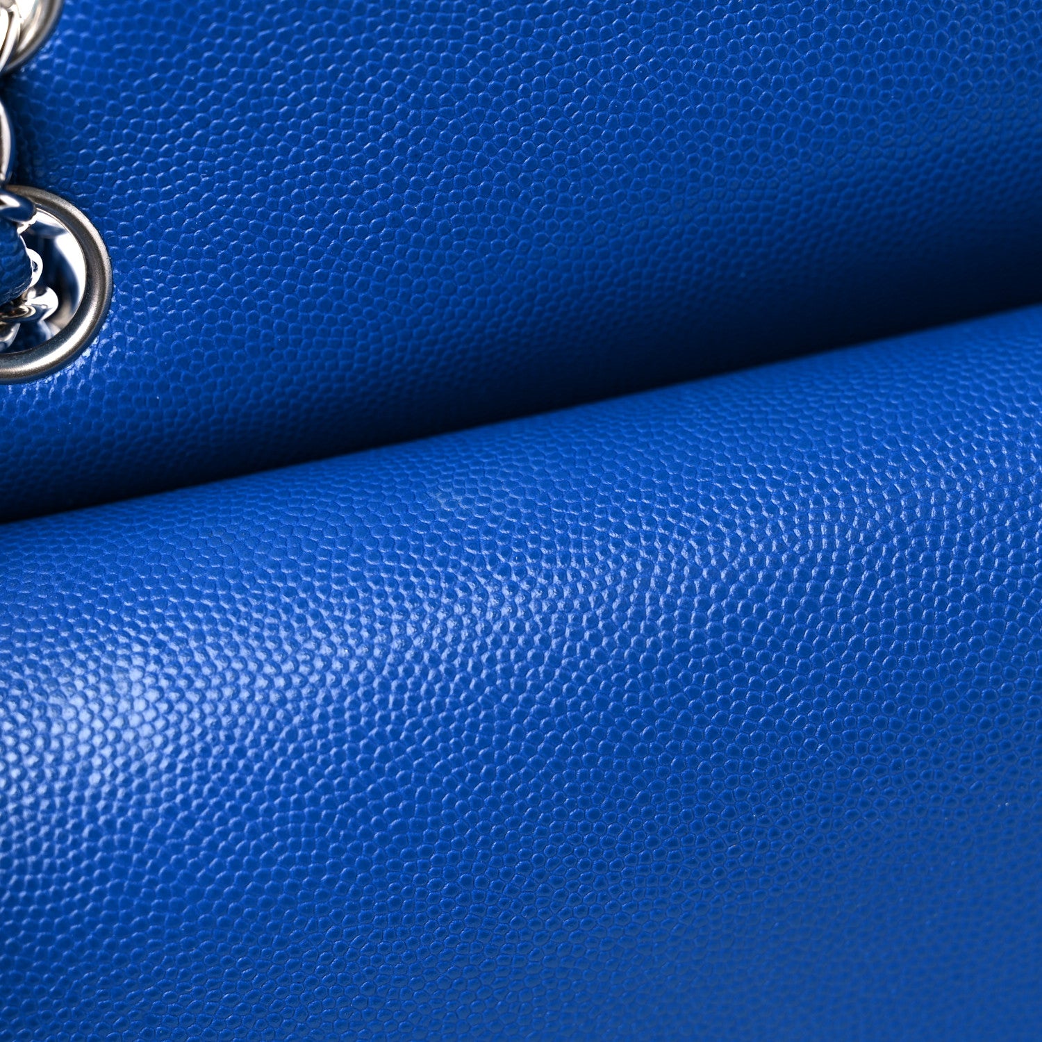 Chanel Caviar Chevron Quilted Medium Double Flap Blue 12 of 12