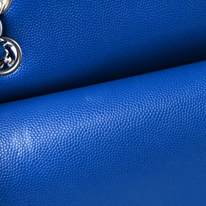 Chanel Caviar Chevron Quilted Medium Double Flap Blue 12 of 12
