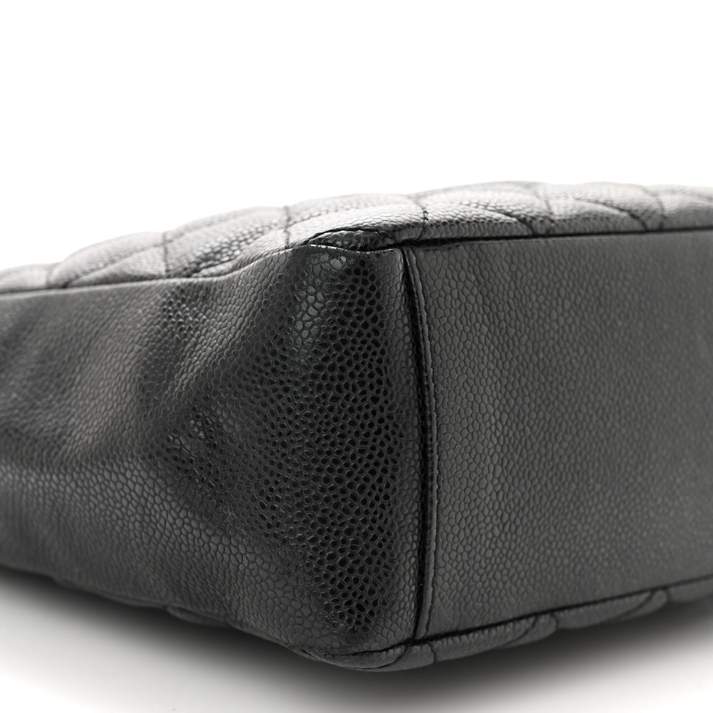 Caviar Quilted Petit Shopping Tote PST Black