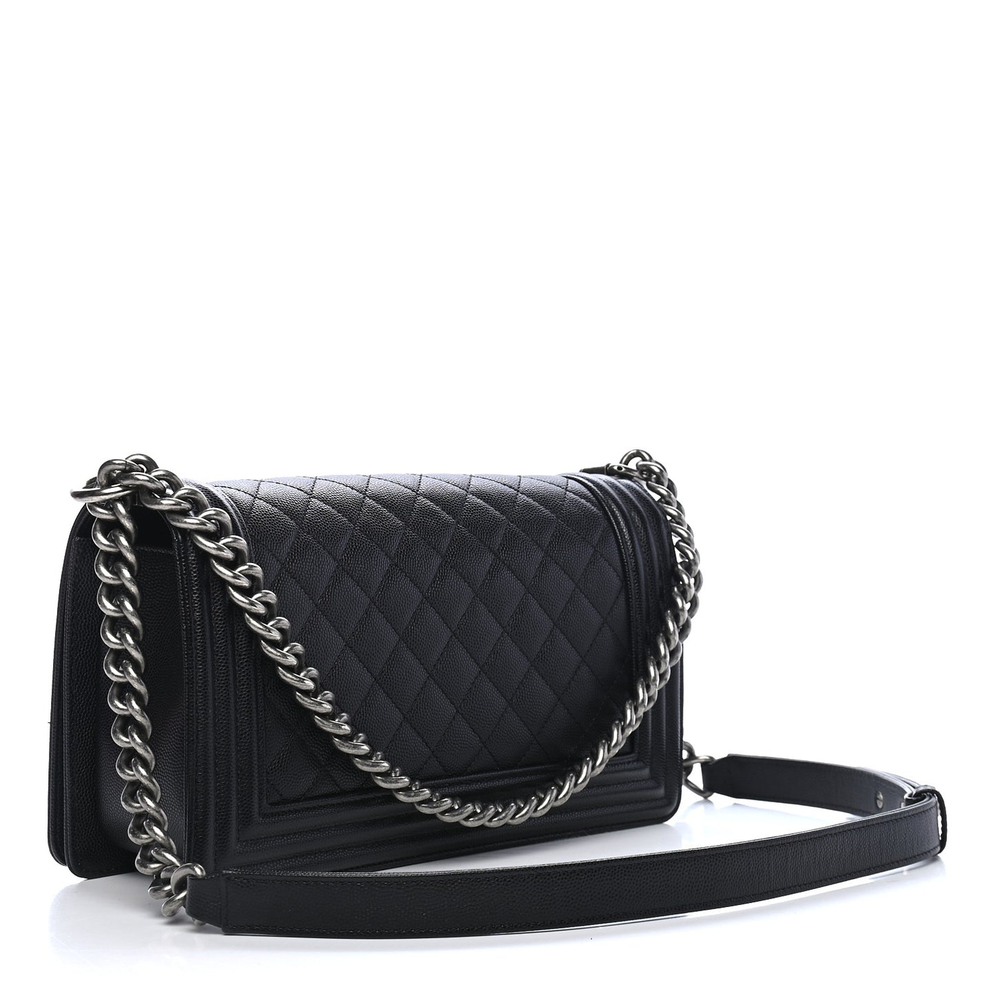 Caviar Quilted Medium Boy Flap Black