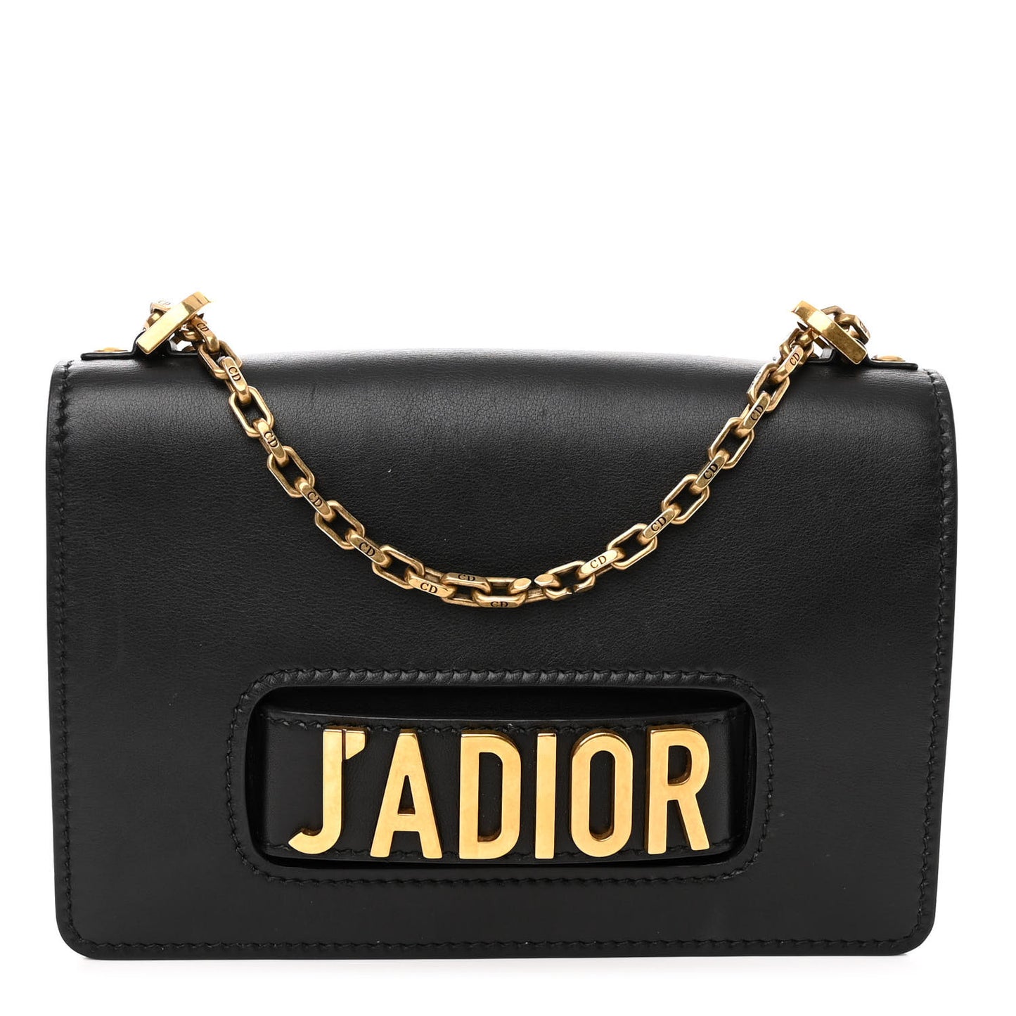 Calfskin J'Adior Chain Flap Bag Black
