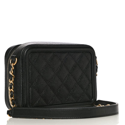 Chanel Caviar Quilted CC Filigree Vanity Clutch With Chain Black 3 of 10
