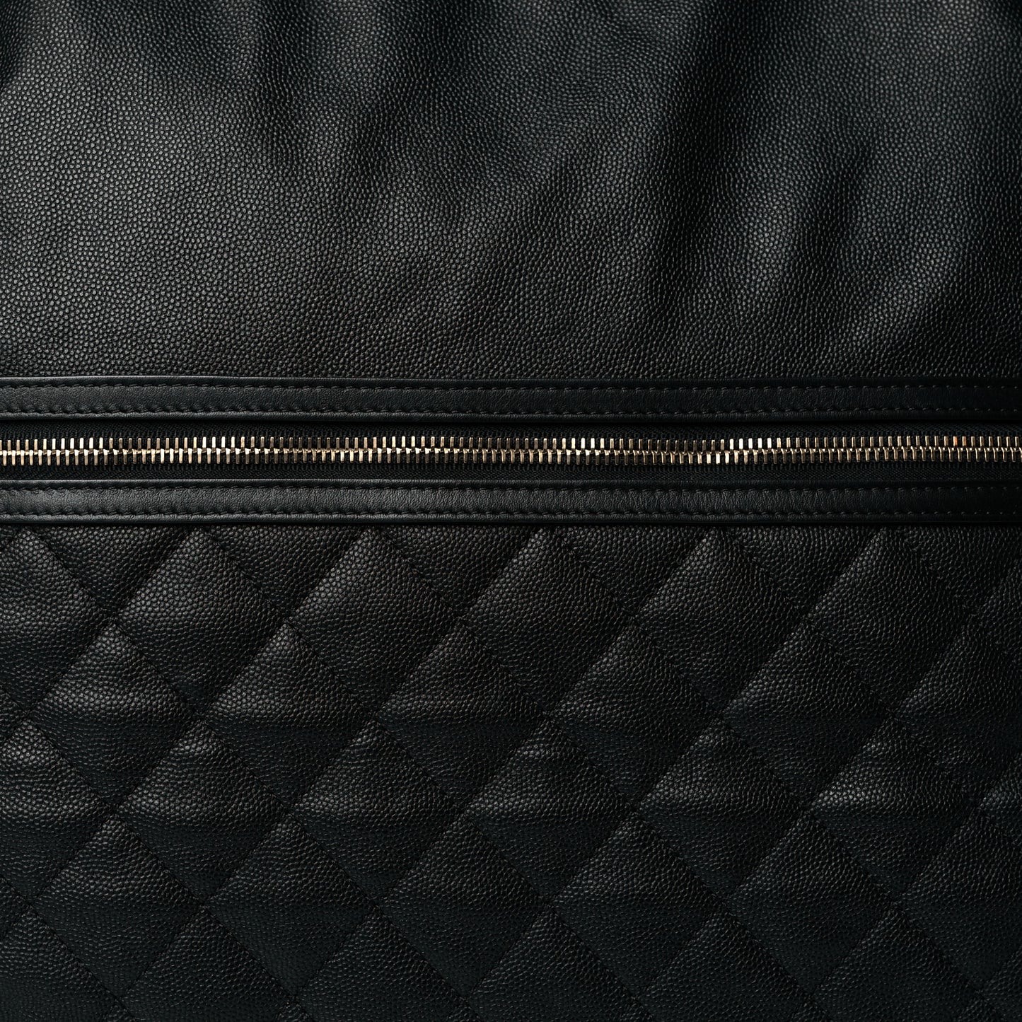 Caviar Quilted Weekender Bag Black