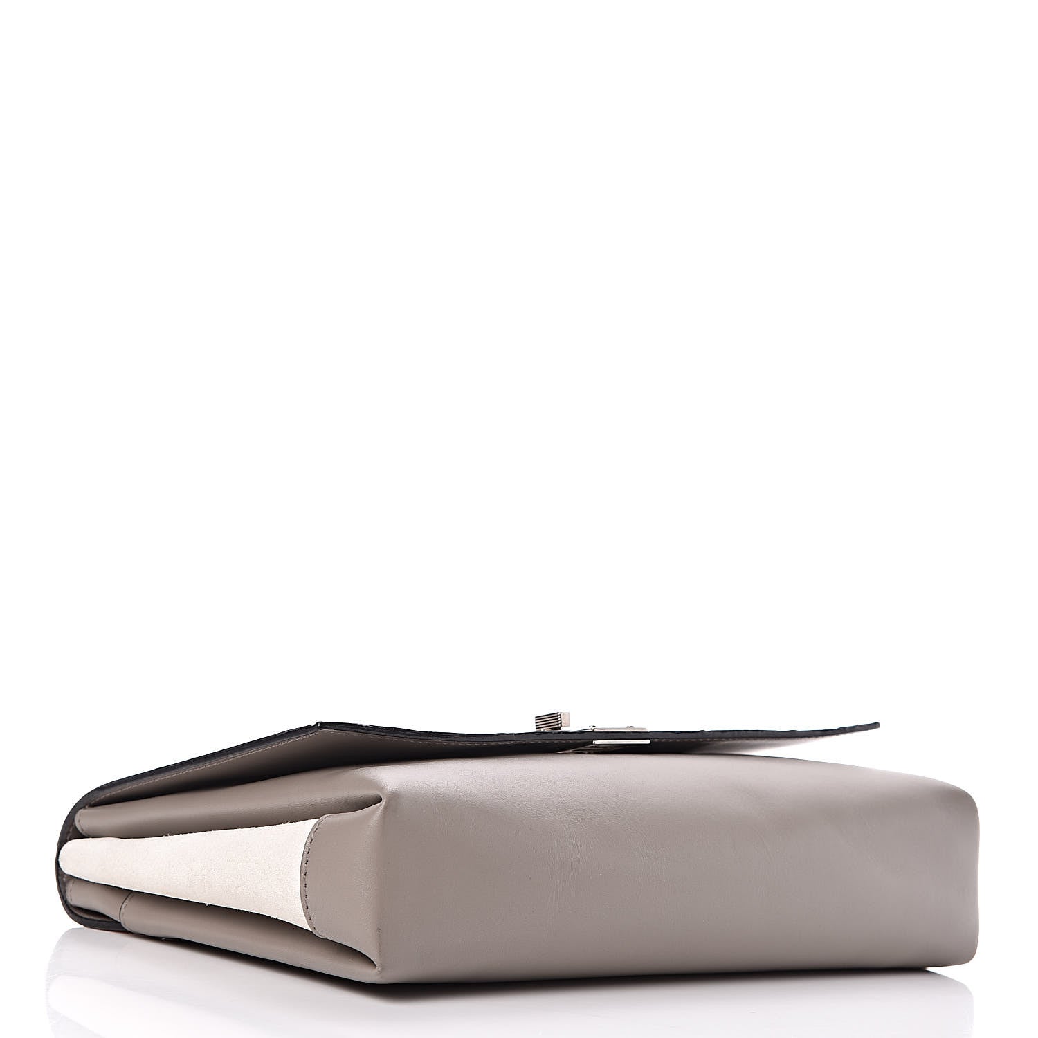 Proenza Schouler Ostrich Calfskin Suede PS Elliot Clutch Ciclo Pulver Ivory Black 4 of 12