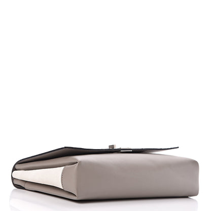 Proenza Schouler Ostrich Calfskin Suede PS Elliot Clutch Ciclo Pulver Ivory Black 4 of 12