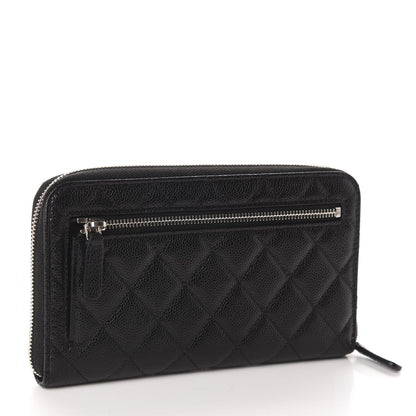 Chanel Caviar Quilted Large Zip Around Organizer Wallet Black 3 of 9