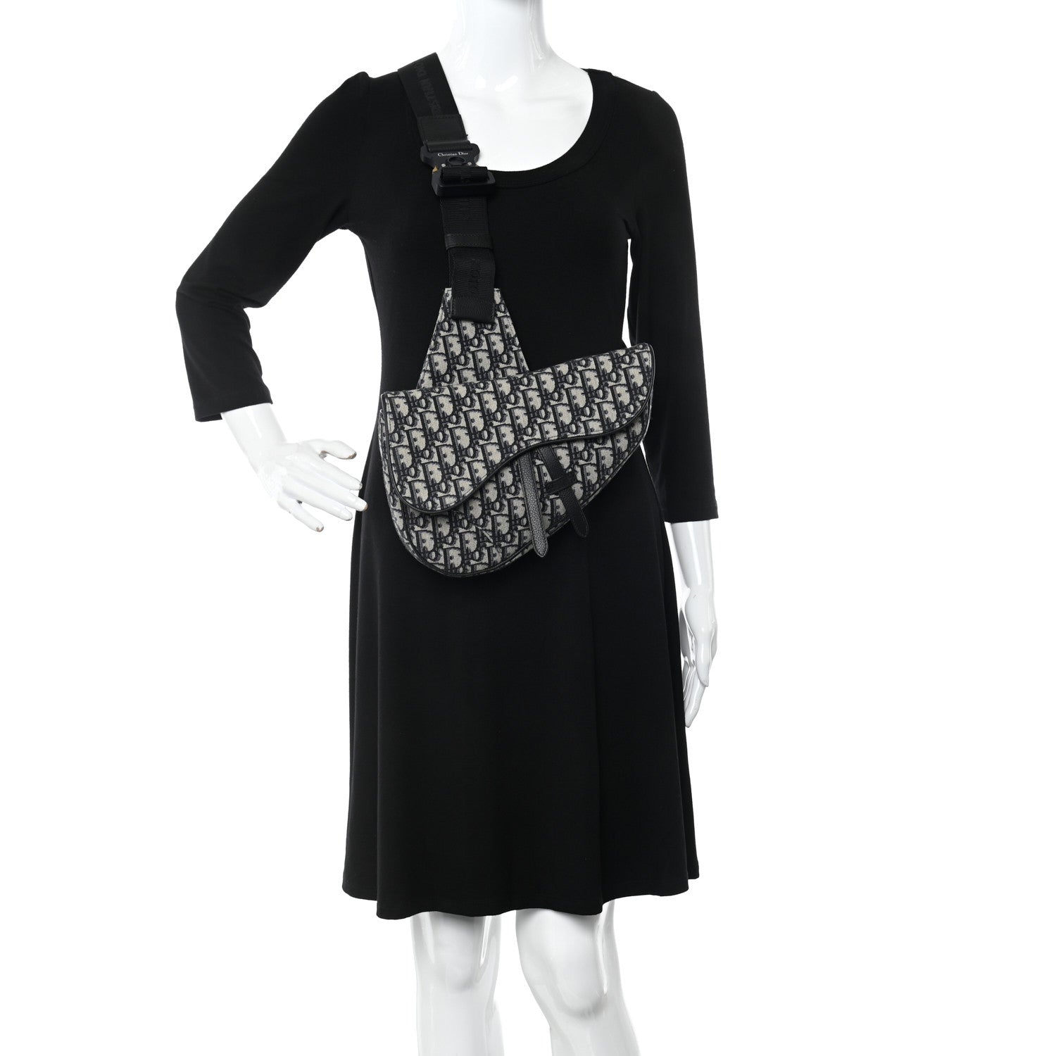 Christian Dior Oblique Mens Saddle Bag Blue 2 of 13