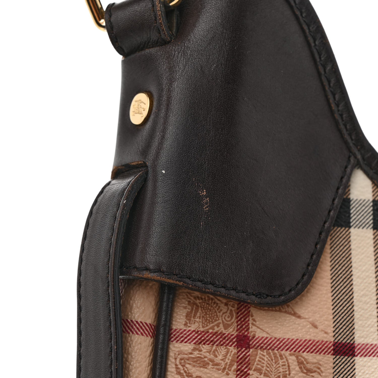 Burberry Haymarket Check Small Brooklyn Hobo Brown 13 of 20