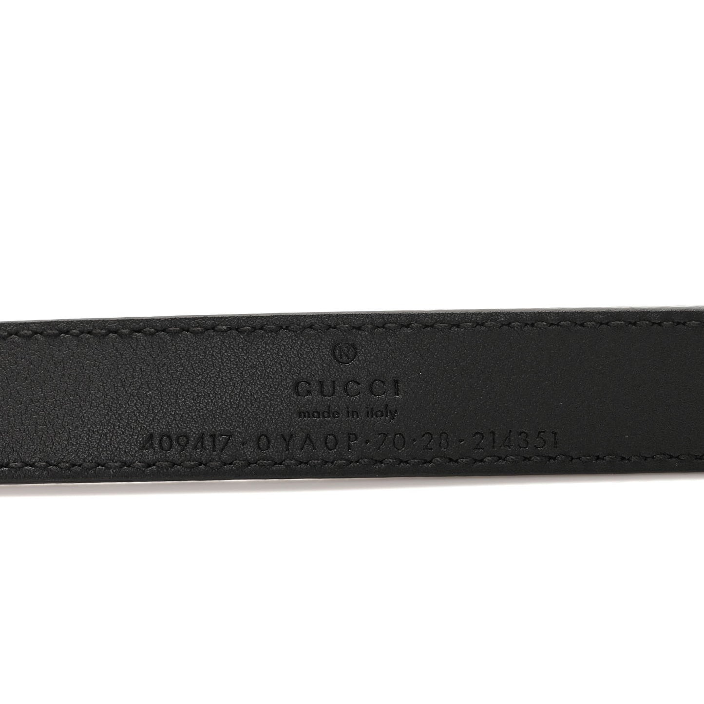 Plutone Calfskin Palladium Double G 20mm Belt 70 28 Black