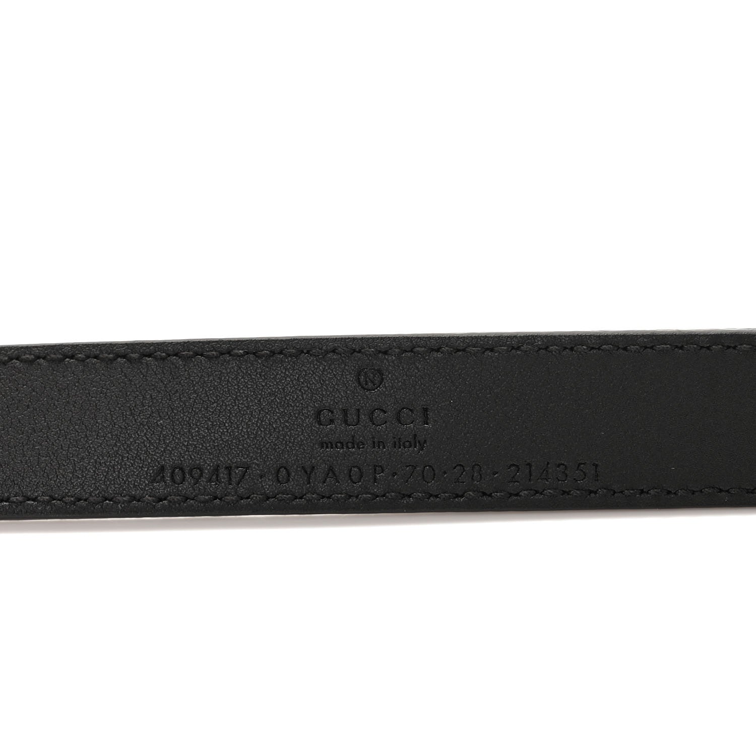 Gucci Plutone Calfskin Palladium Double G 20mm Belt 70 28 Black 3 of 5