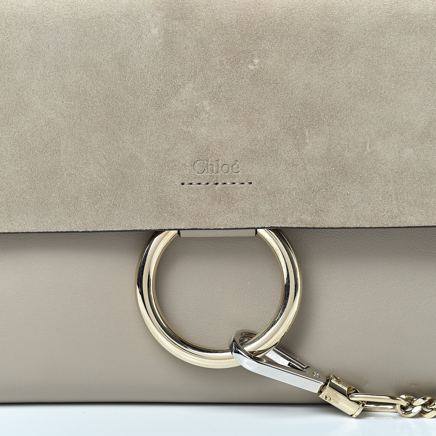 Chloe Suede Calfskin Faye Clutch Motty Grey 7 of 14