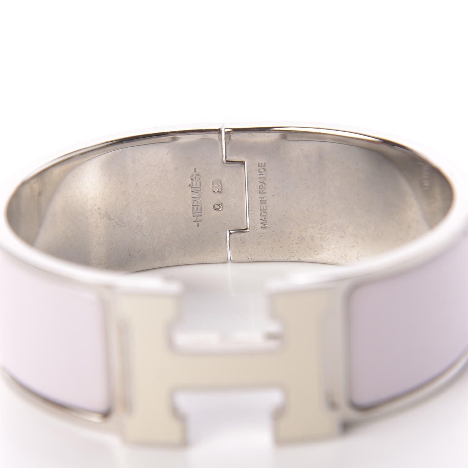 Hermes Enamel Wide Clic Clac H Bracelet PM Rose Nymph White 4 of 7