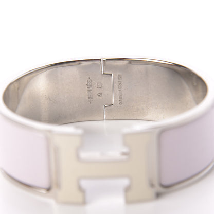 Hermes Enamel Wide Clic Clac H Bracelet PM Rose Nymph White 4 of 7