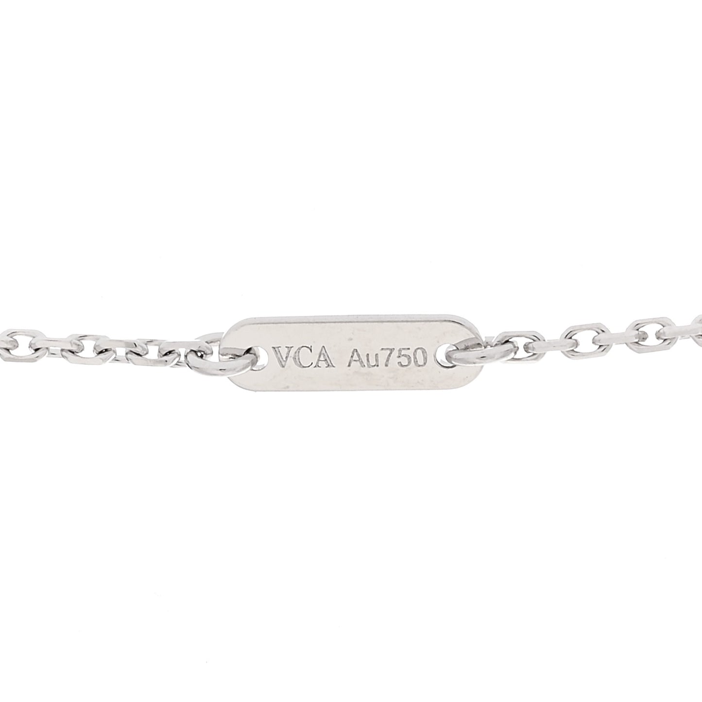 18K White Gold Diamond Sweet Alhambra Pendant Necklace