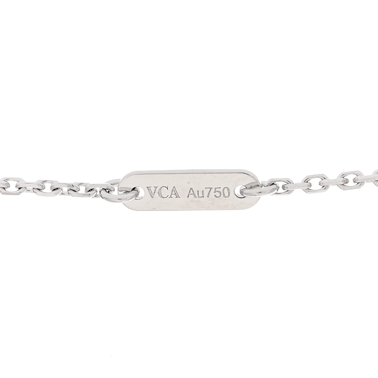 Van Cleef & Arpels 18K White Gold Diamond Sweet Alhambra Pendant Necklace 5 of 6