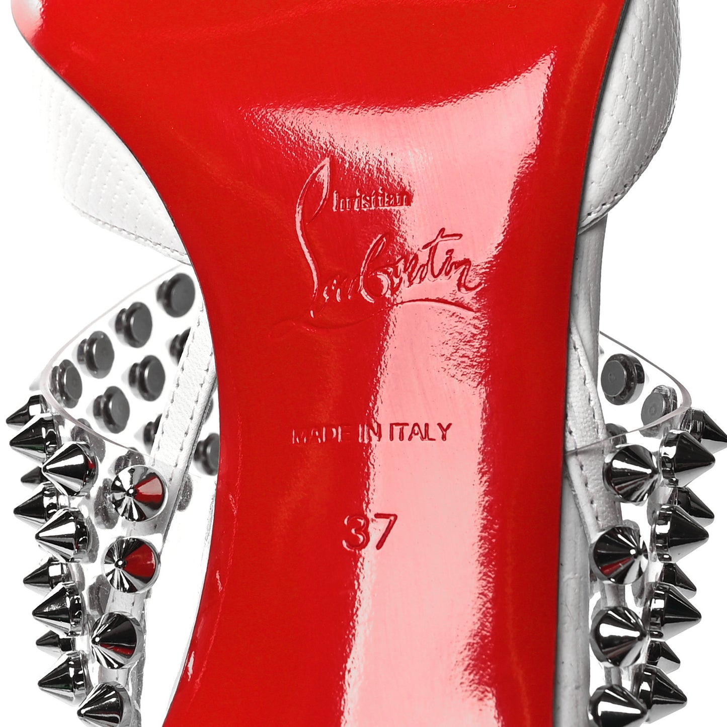 CHRISTIAN LOUBOUTIN Kid PVC Zarli Levita 55 Pumps 37 White