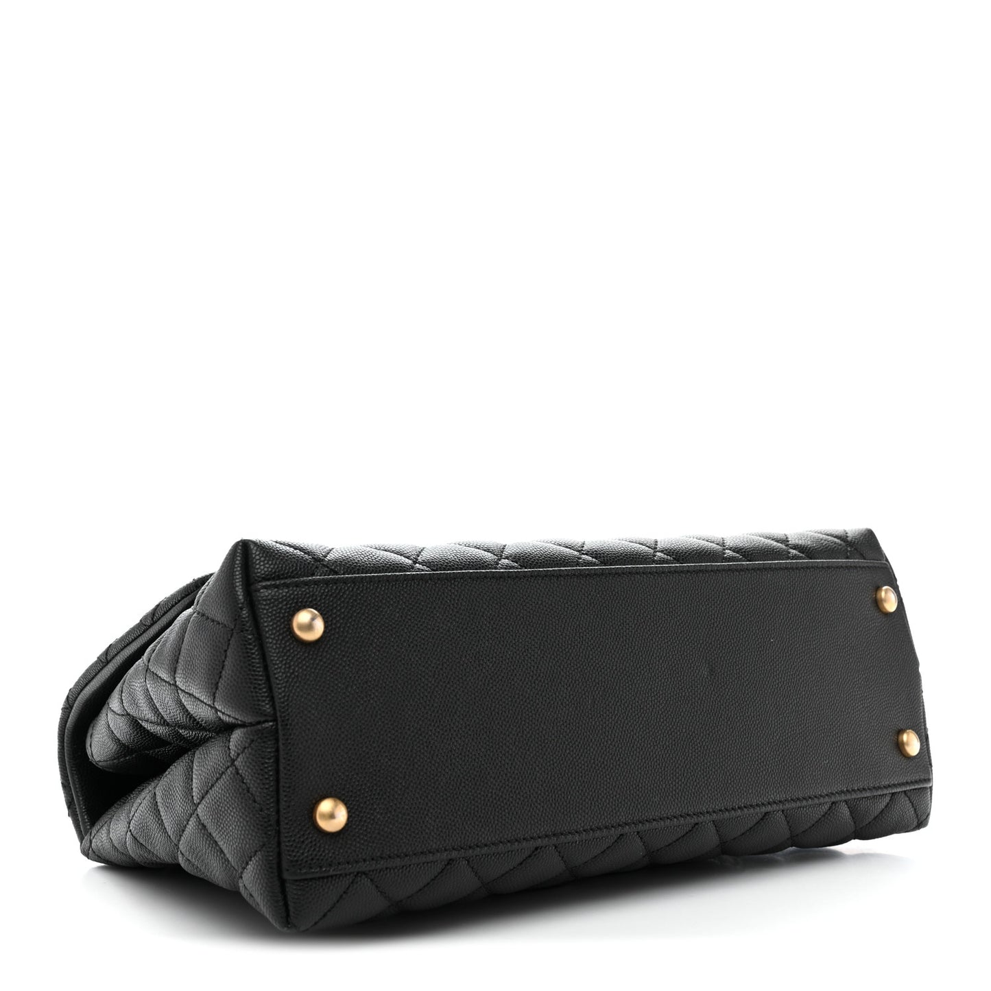 Caviar Quilted Small Coco Handle Flap Black