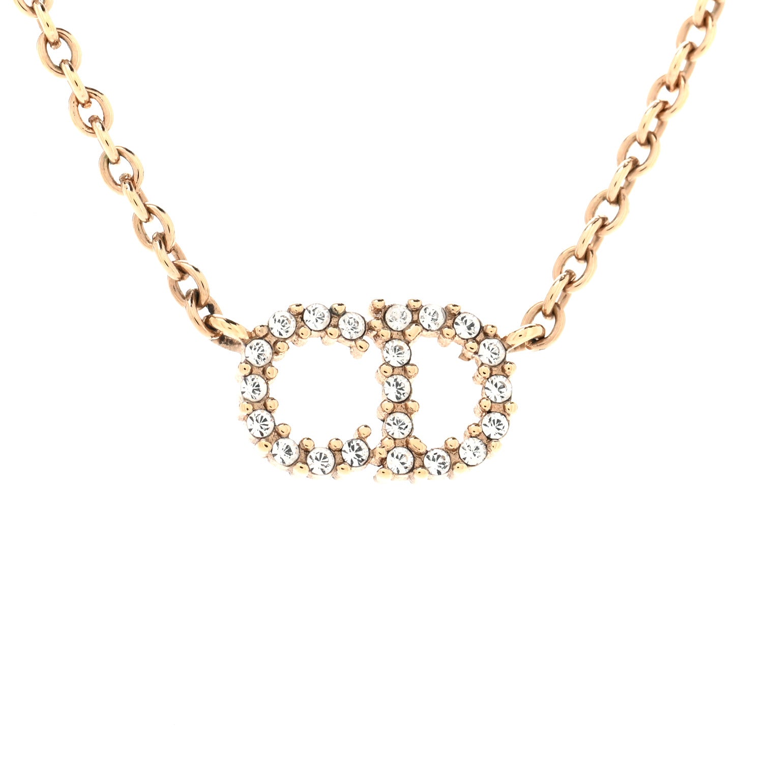 Christian Dior Metal Crystal Clair D Lune Necklace Gold 4 of 5