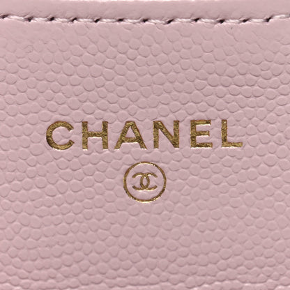 Chanel Caviar Quilted Flap Card Holder Wallet Light Pink 6 of 9