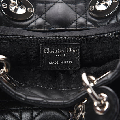 Christian Dior Lambskin Cannage Small Soft Lady Dior Tote Black 5 of 7