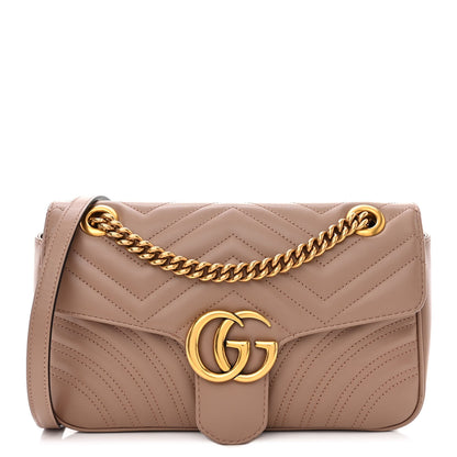 Gucci Calfskin Matelasse Small GG Marmont Shoulder Bag Porcelain Rose 1 of 10