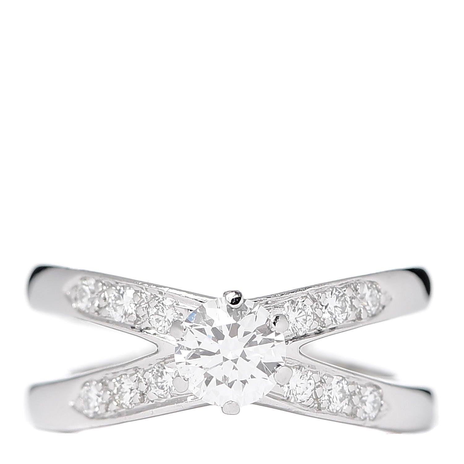 Tiffany Platinum Diamond .50ct X Solitaire Engagement Ring 49 5 1 of 7