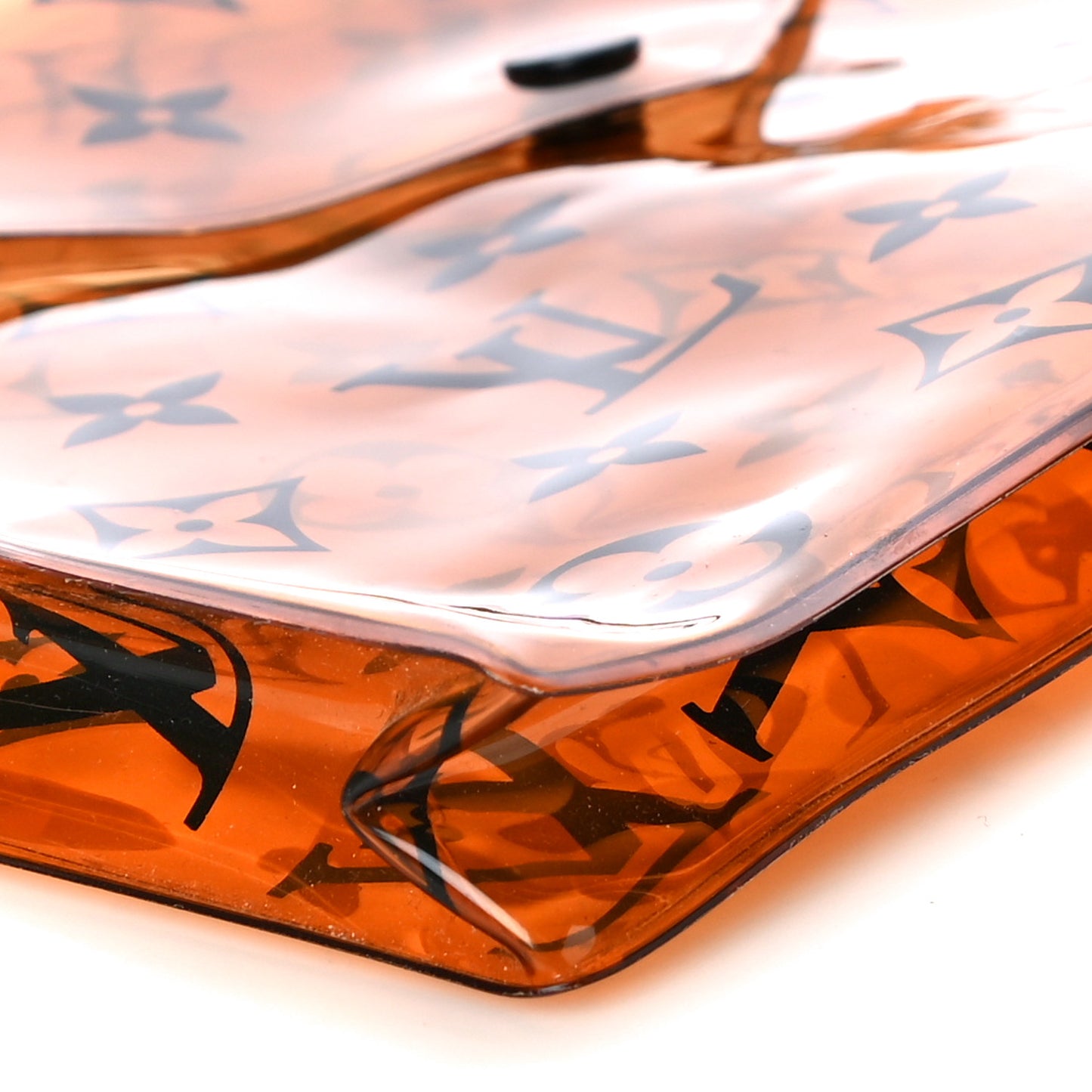 PVC Monogram Printed Envelope Pouch Orange