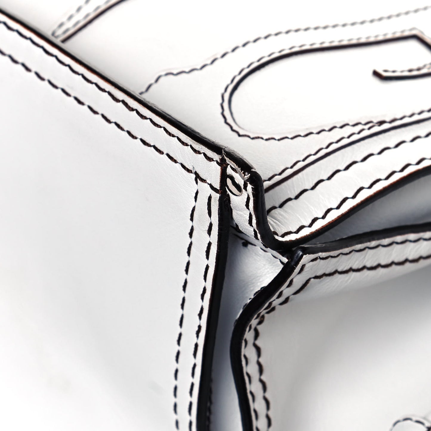 Calfskin Medium Shopping Tote White