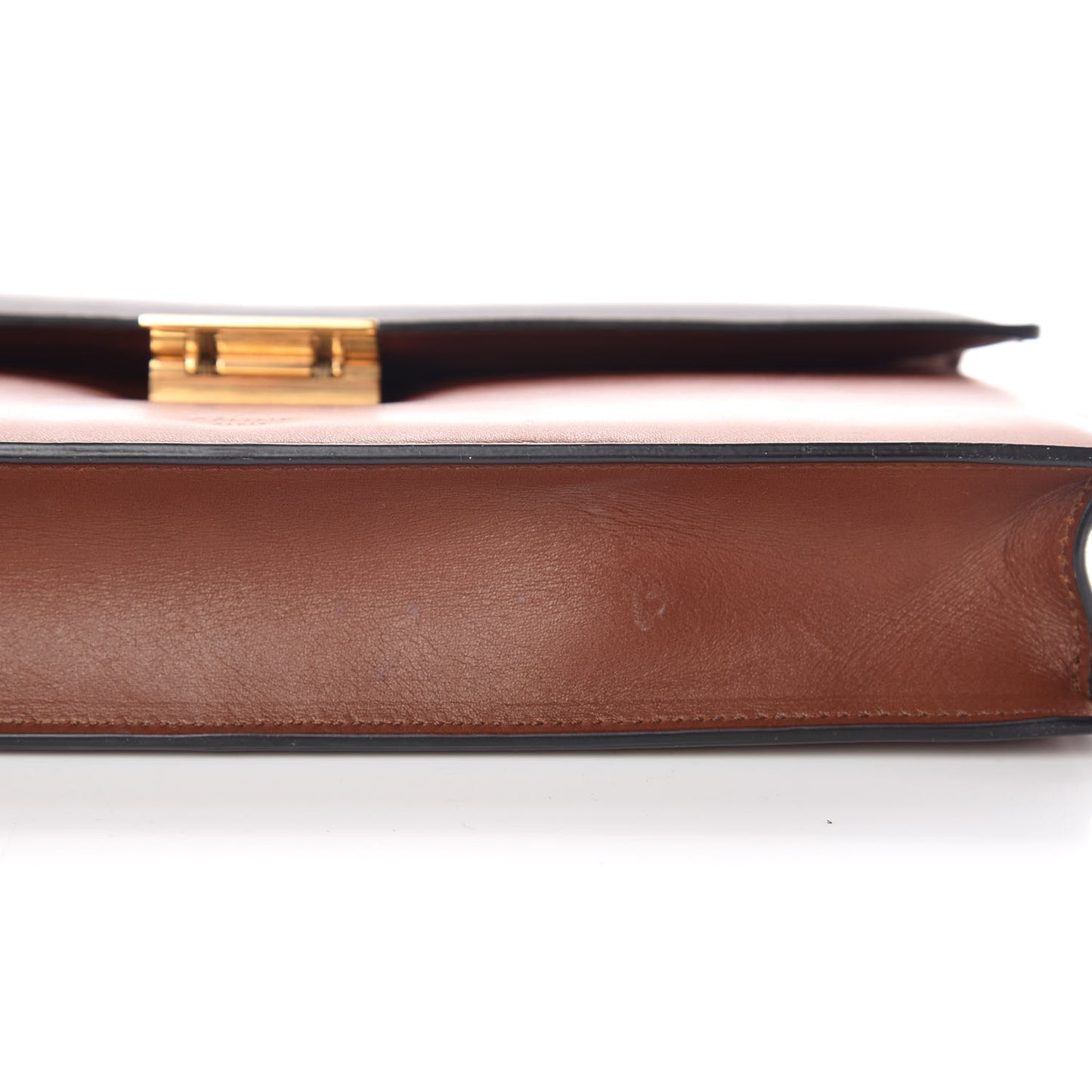 Natural Calfskin Bicolor Clutch Havana Black