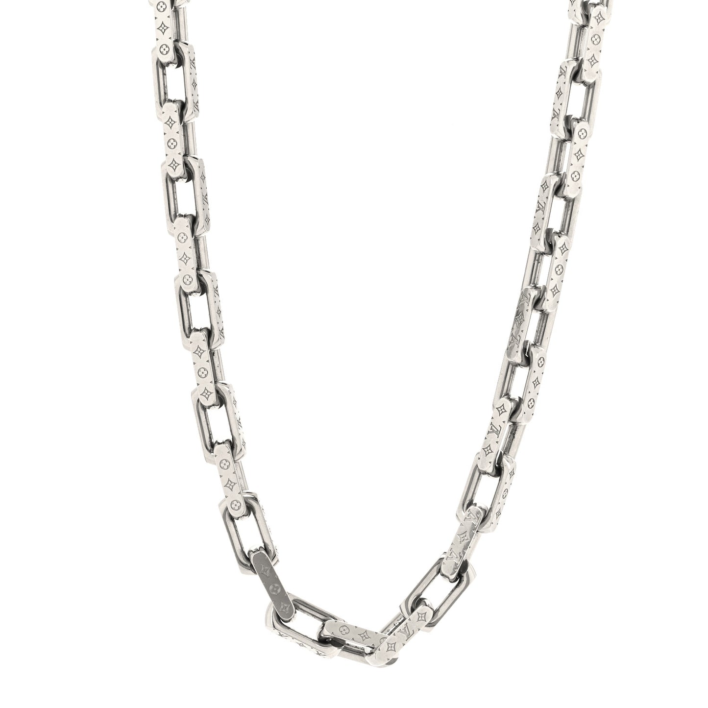 Monogram Chain Necklace Silver
