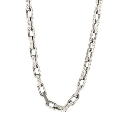 Louis Vuitton Monogram Chain Necklace Silver 1 of 5