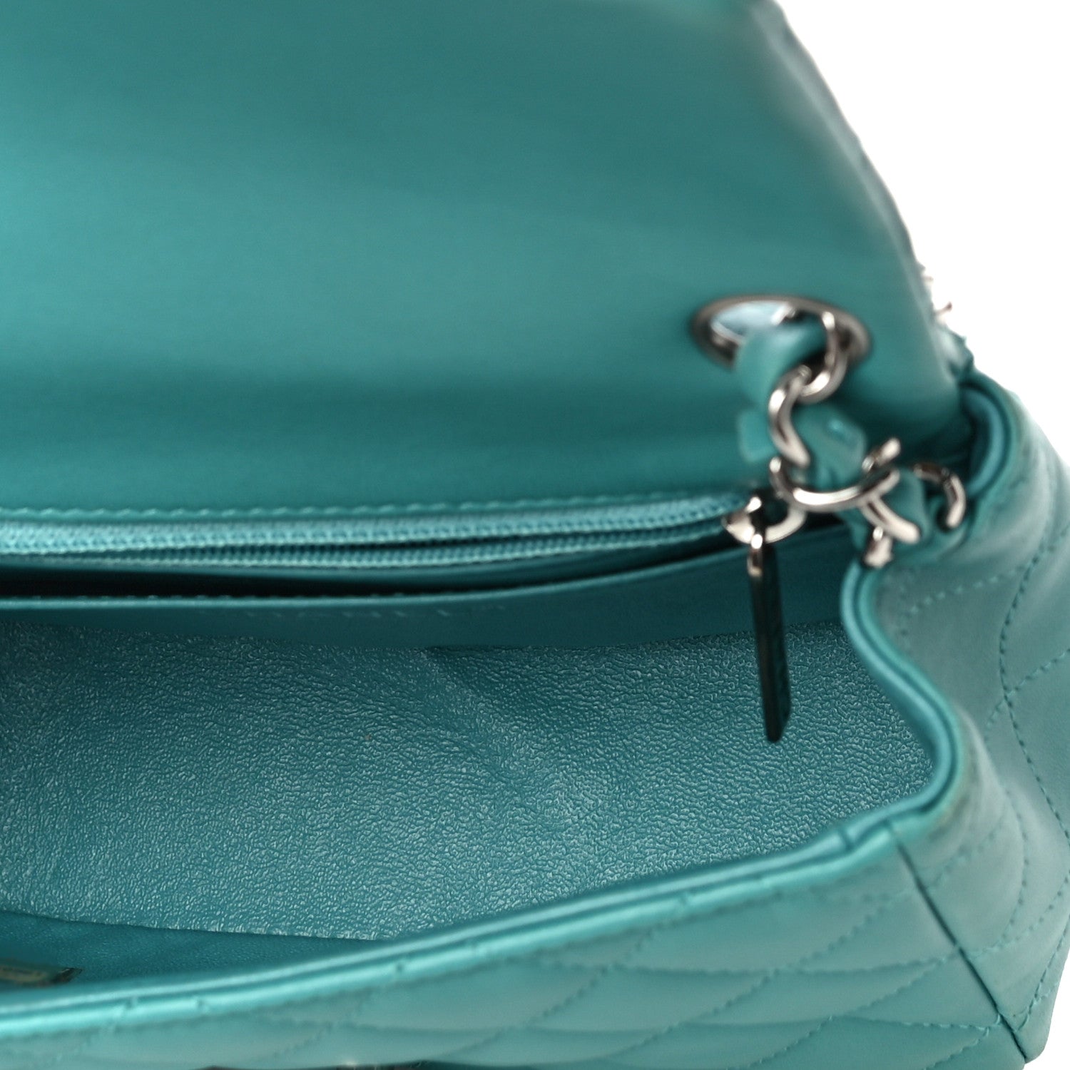 Chanel Lambskin Quilted Mini Square Flap Turquoise 5 of 14