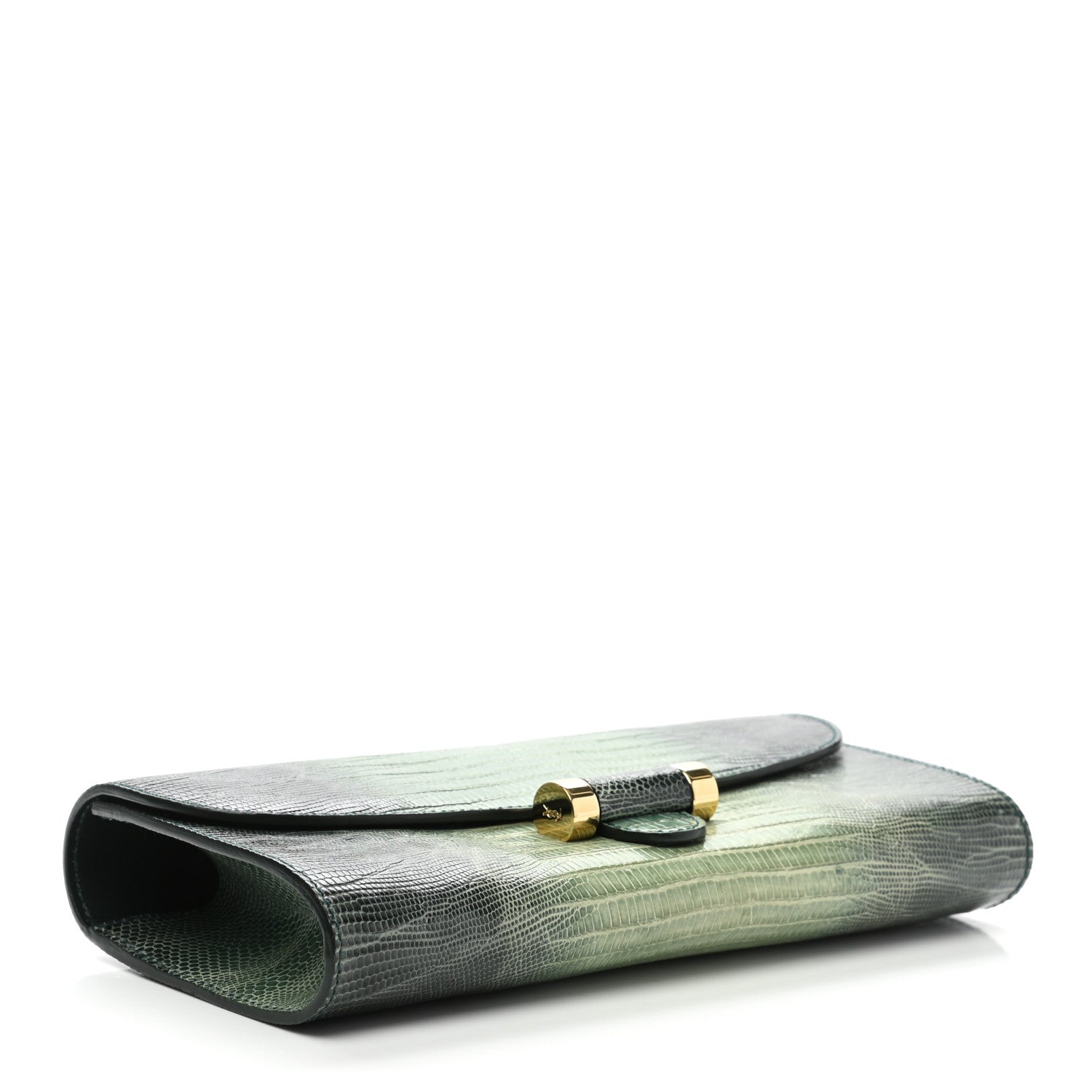 Saint Laurent Ombre Lizard Muse Clutch Green 4 of 7