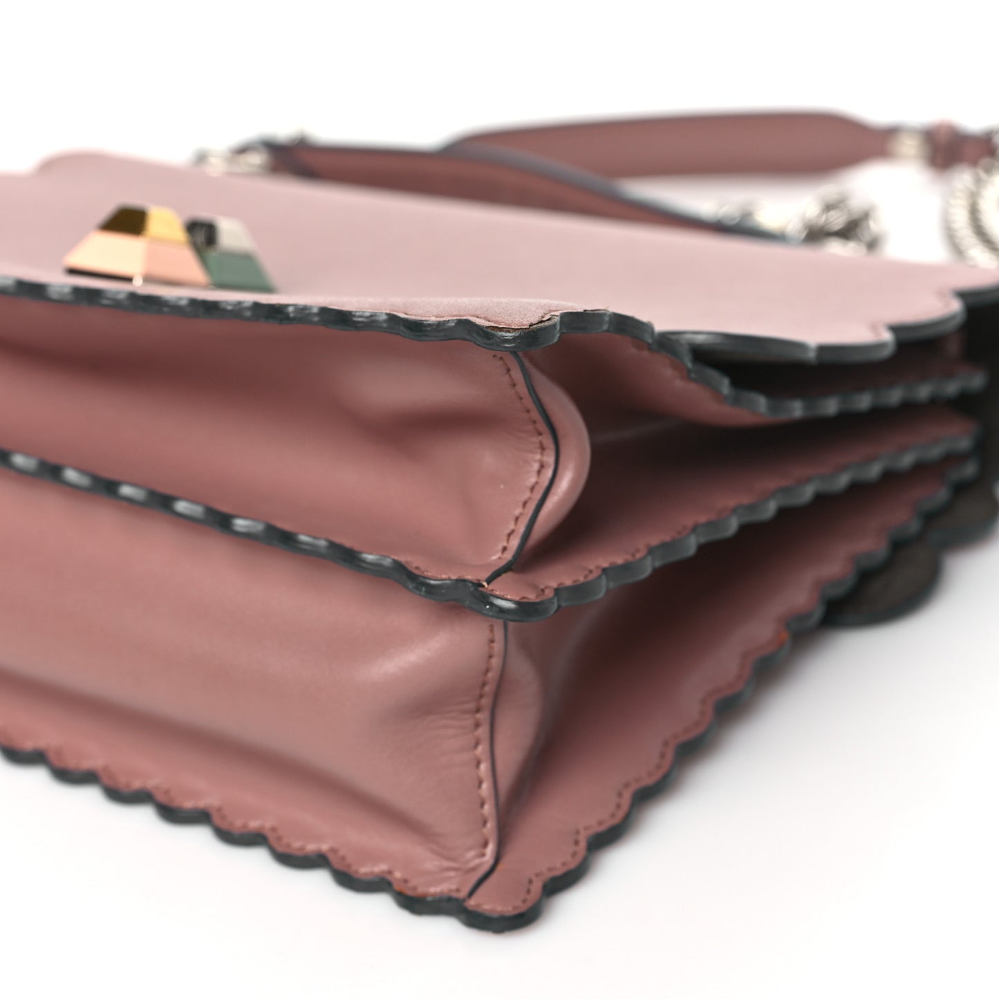 Vitello Liberty Scalloped Studded Kan I Shoulder Bag English Rose