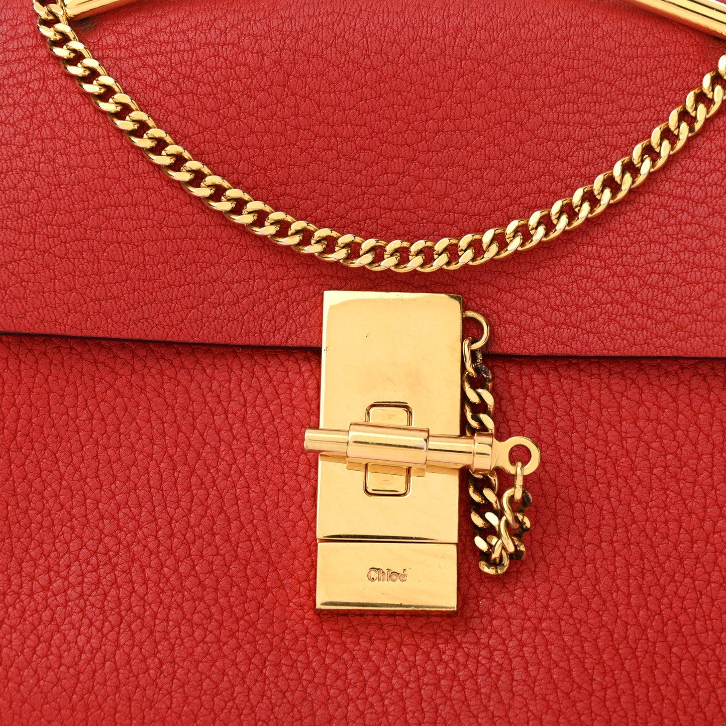 Grained Lambskin Mini Drew Shoulder Bag Plaid Red