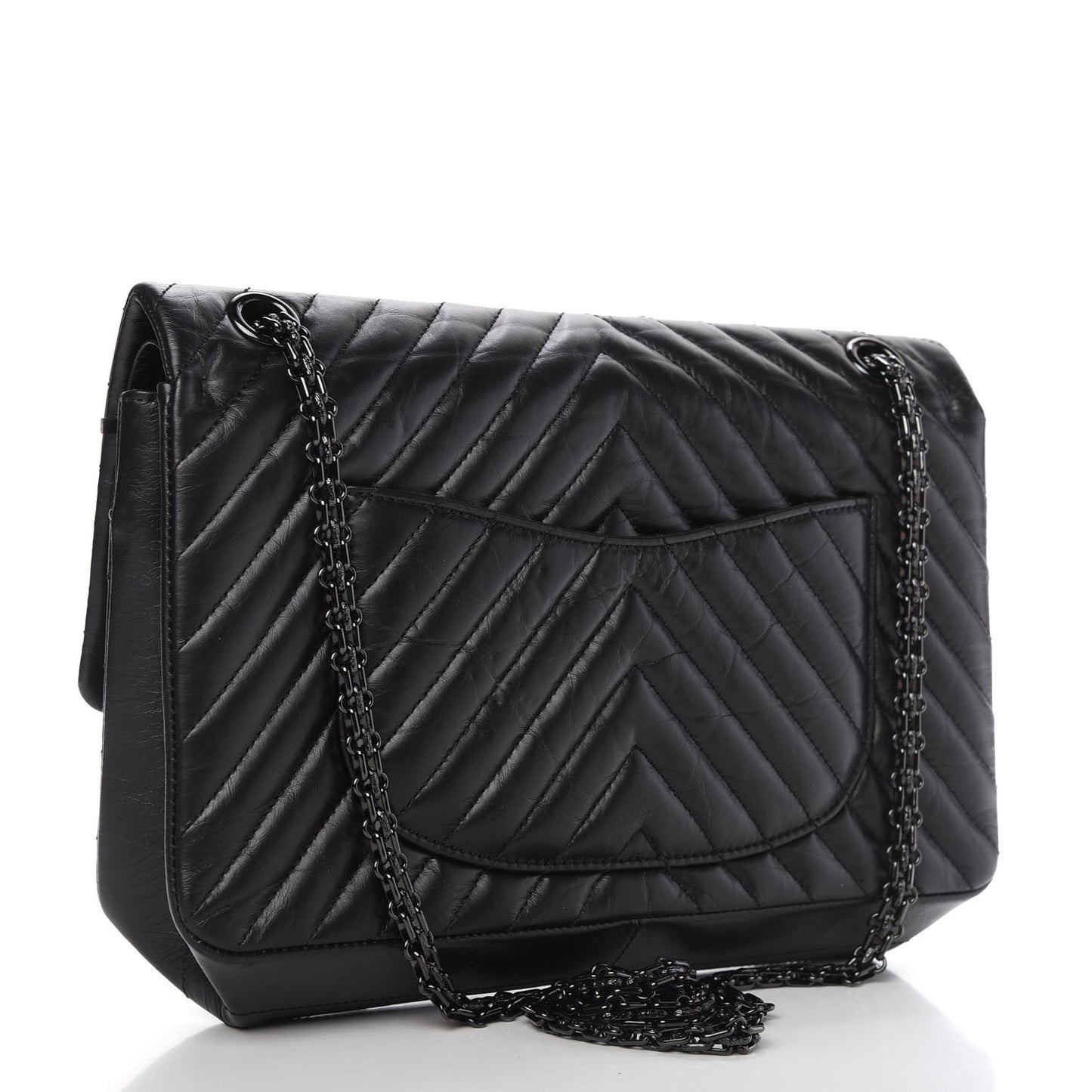 Aged Calfskin Chevron Quilted 2.55 Reissue 226 So Black