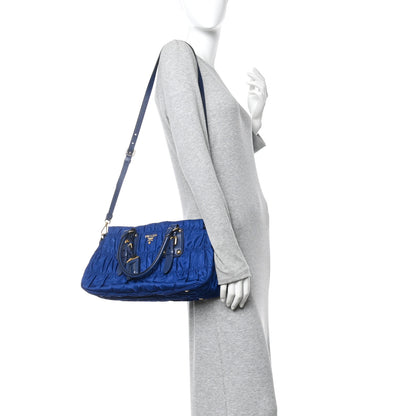 Prada Tessuto Nylon Gaufre Shopping Satchel Bluette 2 of 12