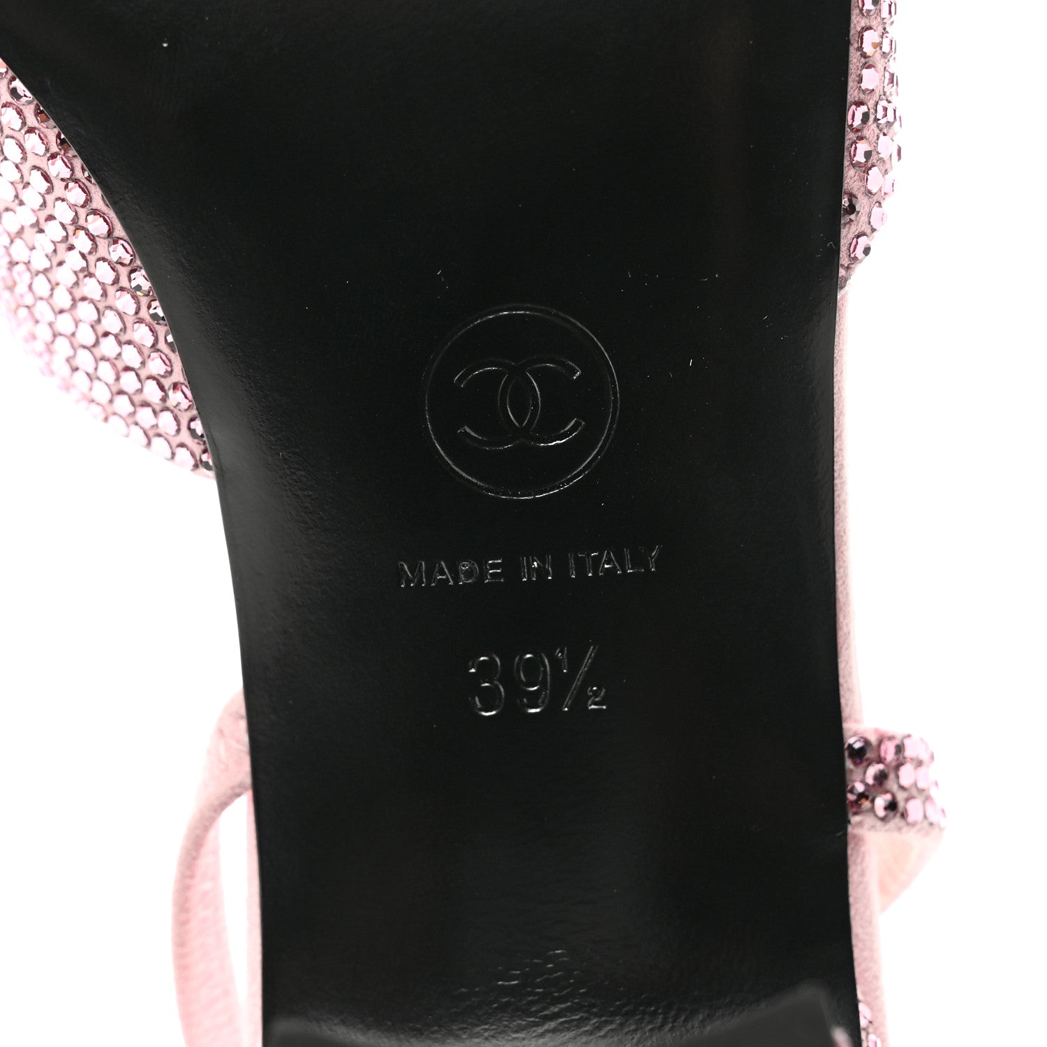Chanel Strass Cap Toe CC Slingback Pumps 39.5 Pink Black 7 of 9
