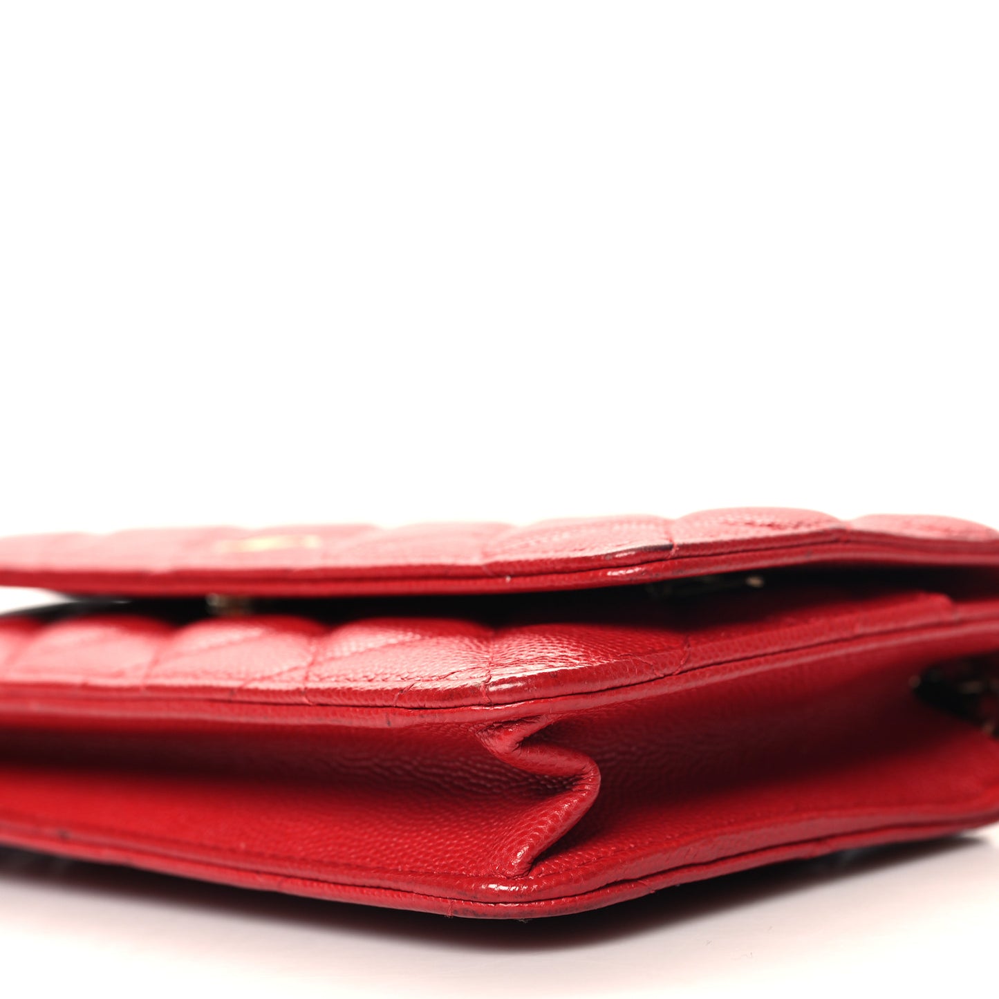Caviar Quilted Wallet on Chain WOC Red