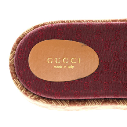 Gucci Canvas GG Monogram Angelina Platform Slide Sandals 38 Beige Ruggine 6 of 9