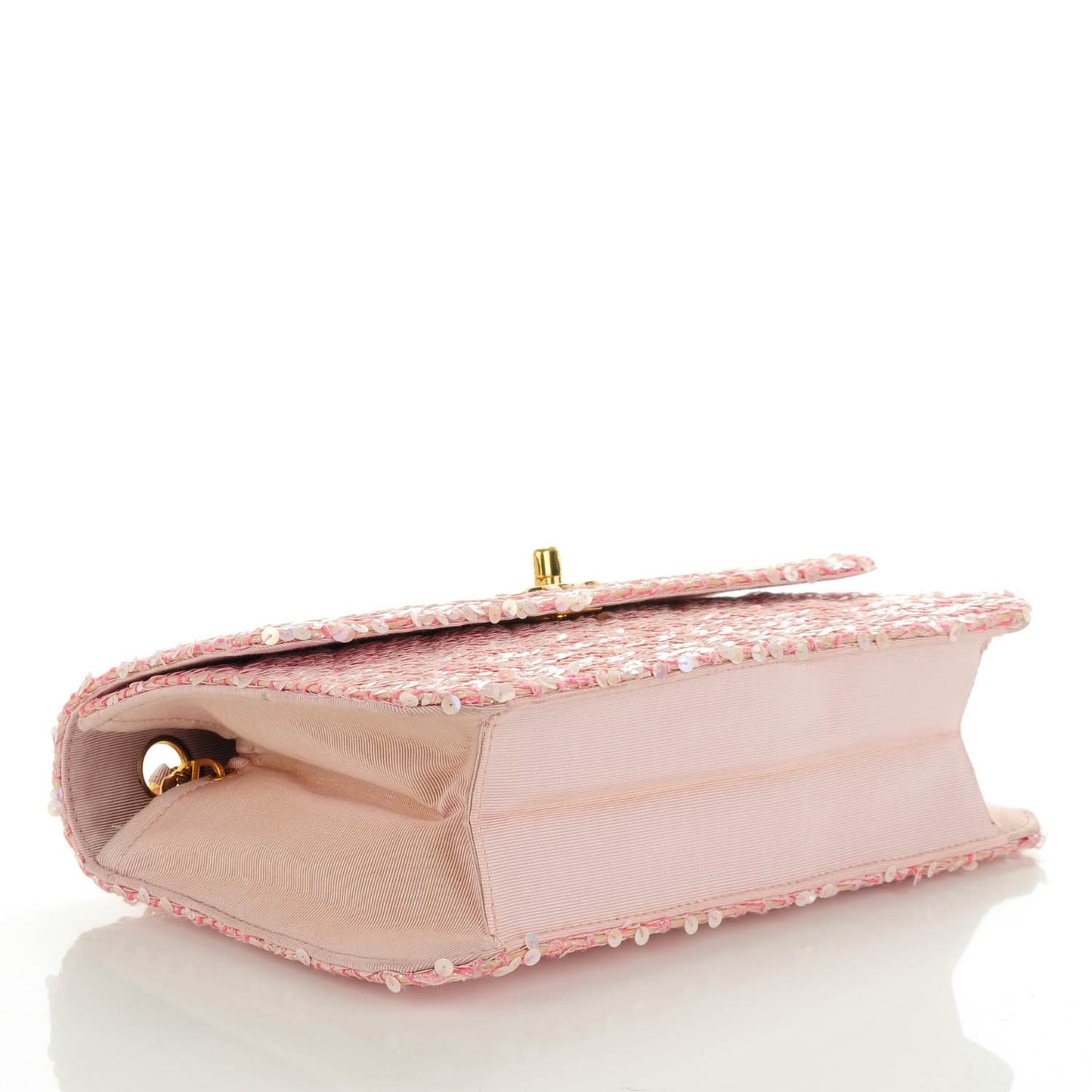 Sequin Medium Single Flap Pink