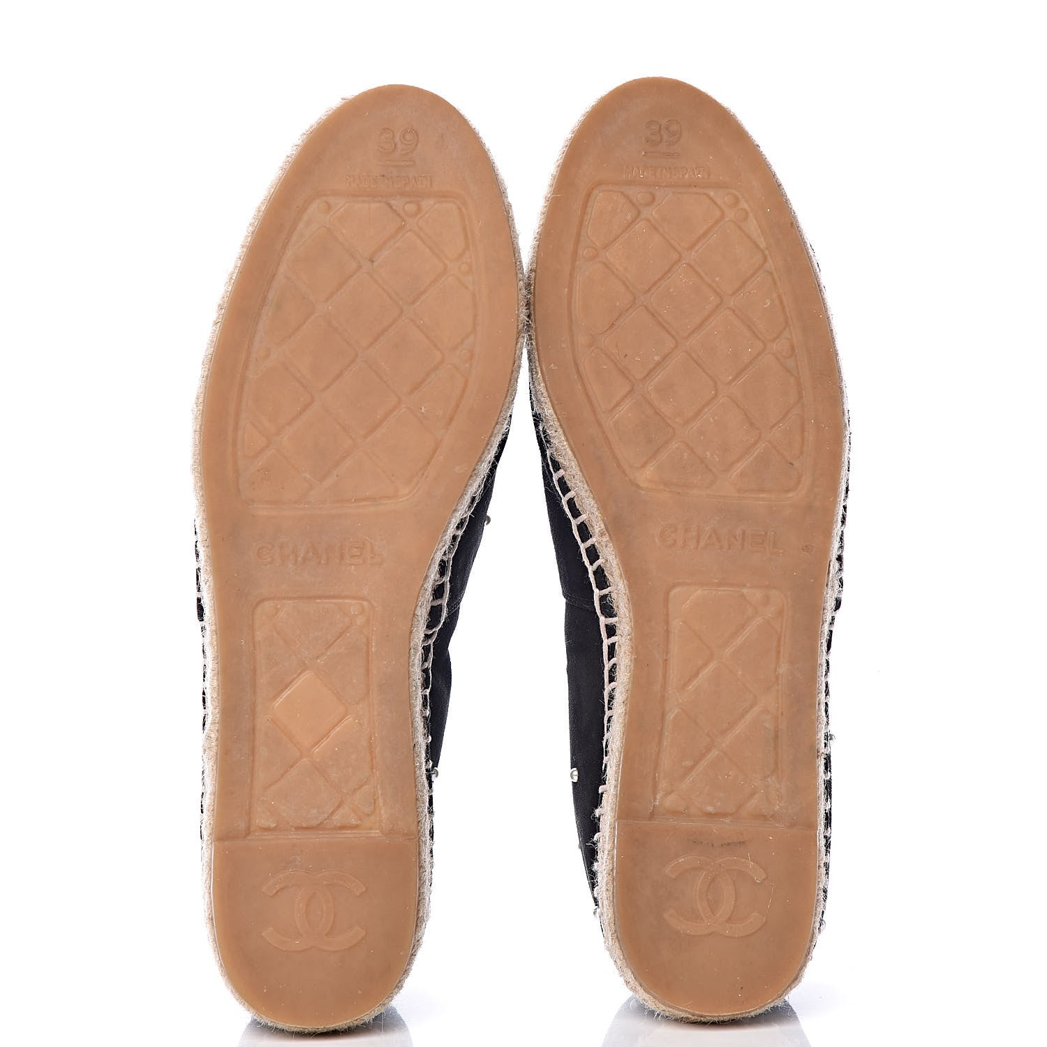 Chanel Suede Pearl CC Espadrilles 39 Black 5 of 11