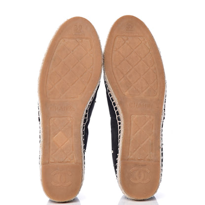 Chanel Suede Pearl CC Espadrilles 39 Black 5 of 11