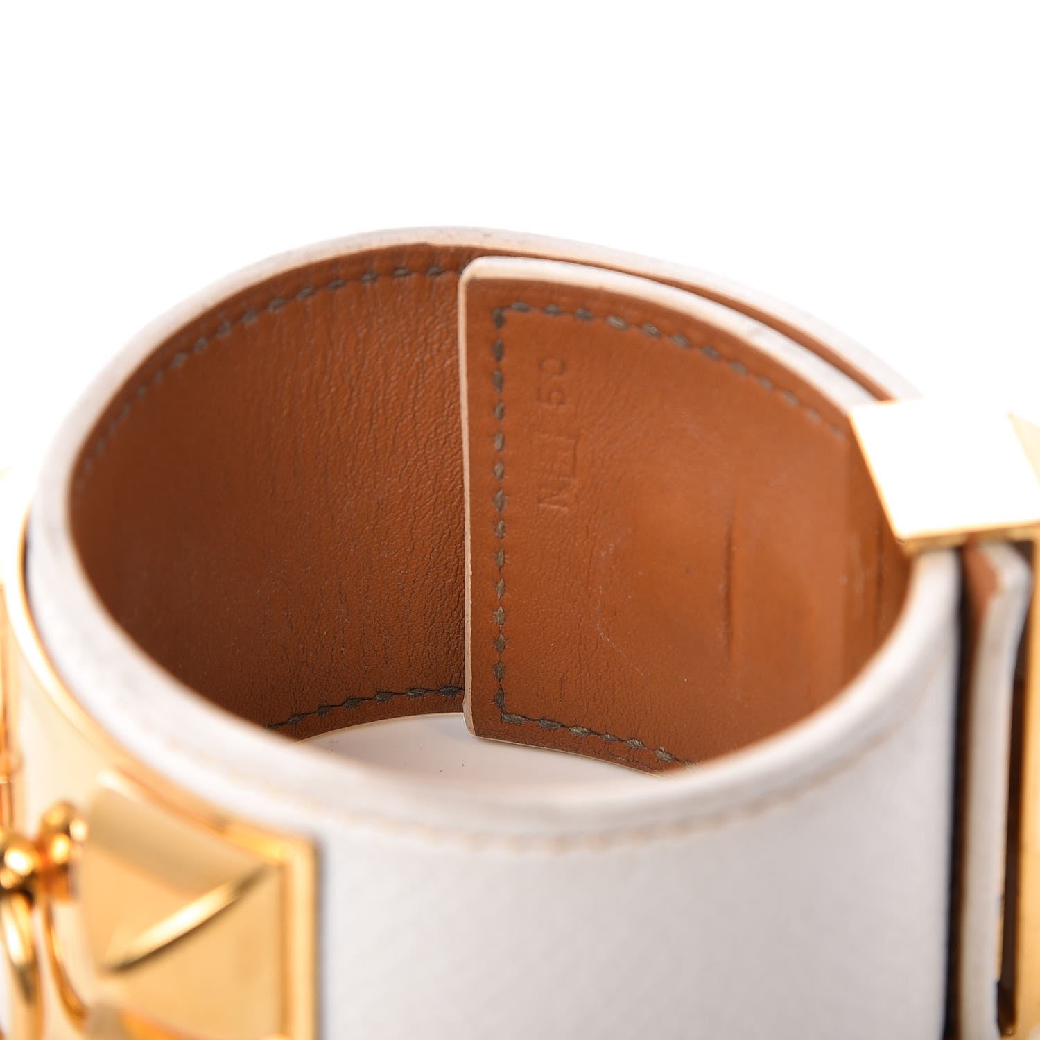 Hermes Epsom Collier de Chien CDC Bracelet L White 4 of 8