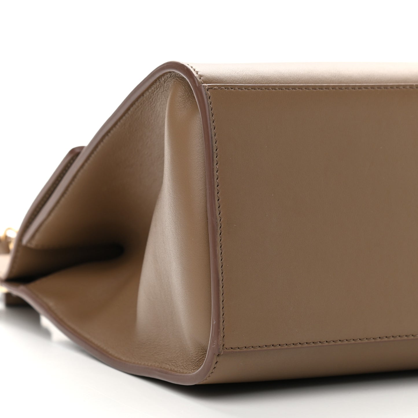 Calfskin Large Whip Top Handle Shoulder Bag Taupe