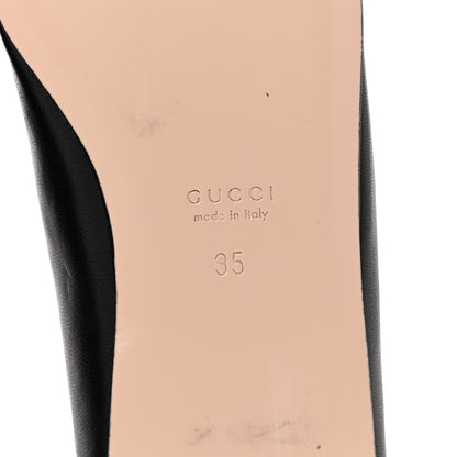 Gucci Nappa Lumiere Deva Horsebit Chain Embellished Flats 35 Black 6 of 12